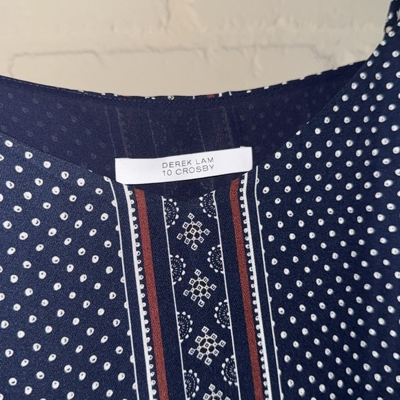 Derek Lam dress silk Navy & Red Printed Dress tiered adjustable straps like new - Picture 3 of 6